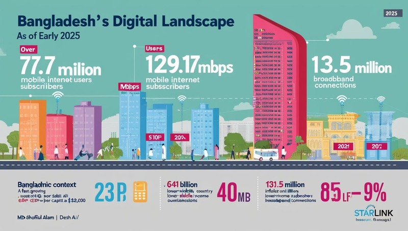Bangladesh internet statistics 2025: mobile and broadband users